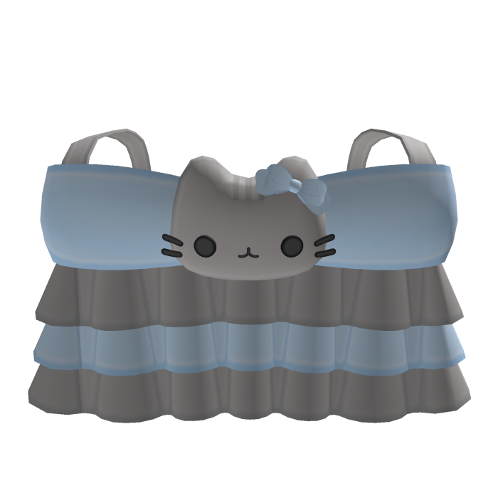 ♡ Cute Blue Pusheen Ruffled Top