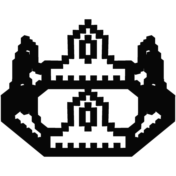 Black 8-Bit Royal Crown Outline Recolor (Addon)