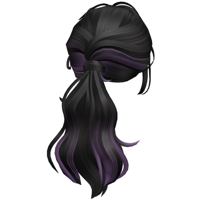 Wavy Layered Ponytail Hair(Black&Purple) Roblox item