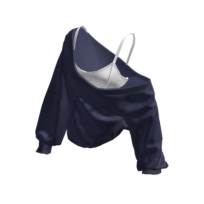 Cozy Baggy Sweater (Navy&White) thumbnail