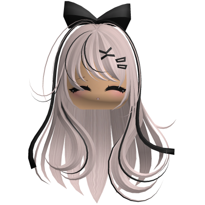 Beautiful Girl with Long Hair, Cute Bow & Lashes