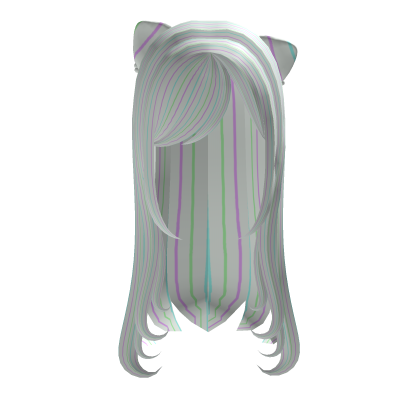 Kawaii Long Kitty Hair In In Pastel Rainbow