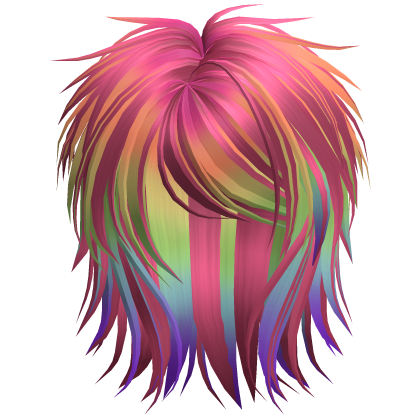 Short Fluffy Scene Blowout Pink Rainbow