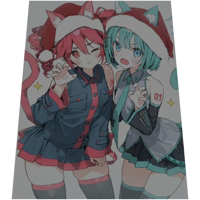 Miku and Teto Christmas Catgirls Cape