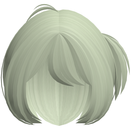 ♡﹒cute short fluffy layered hair in light green Roblox item