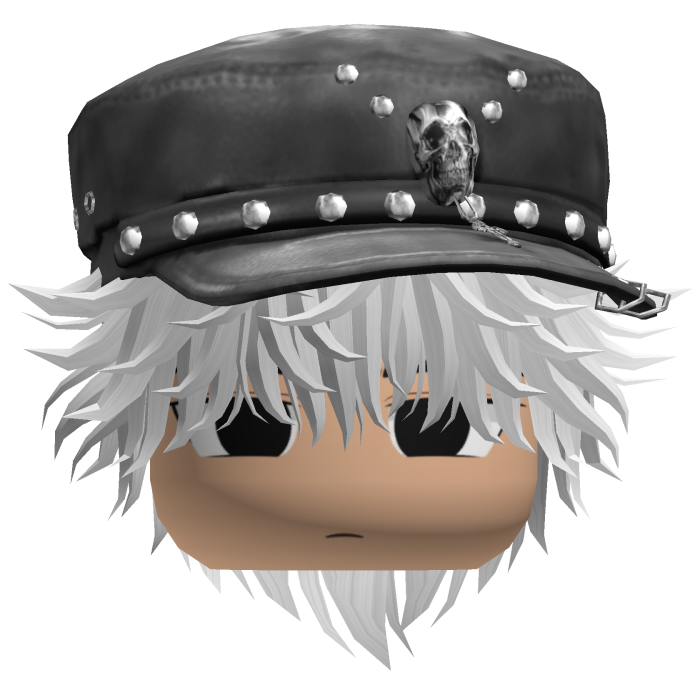 Fluffy Emo Black Beret Y2K Boy Hair (White)