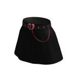 Black and Red Leather Elegant Skirt 