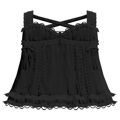 ♡ pretty ruffled babydoll dress in black ୧