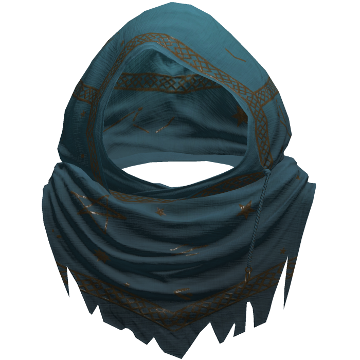 Blue Sorcerer Distressed Rune Hood