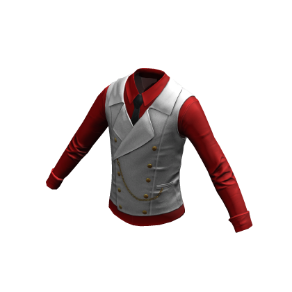 Formal Shirt w/ Vest & Tie | White Red thumbnail