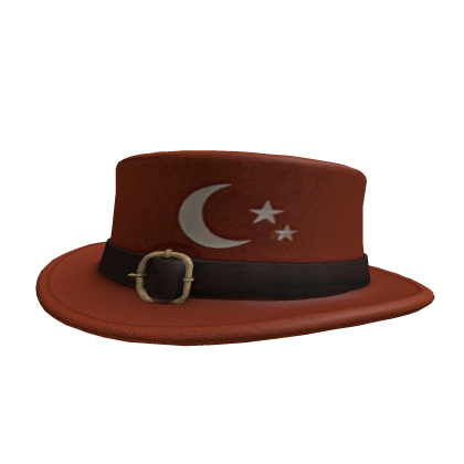 Orange Crescent Moon Top Hat