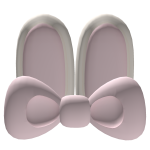 ୨୧ Cute Beige Bunny Ears w Bow !!! Very cute