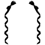♡ | cute black bows w ribbons pigtails addon