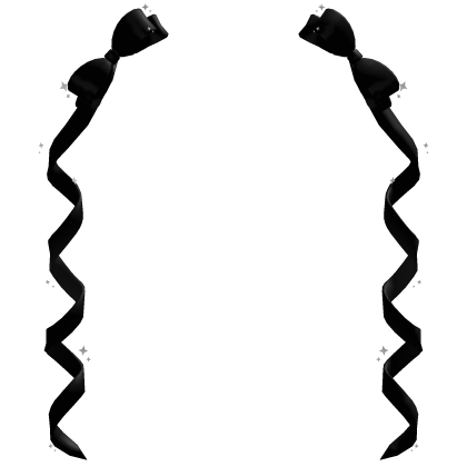 ♡ | cute black bows w ribbons pigtails addon