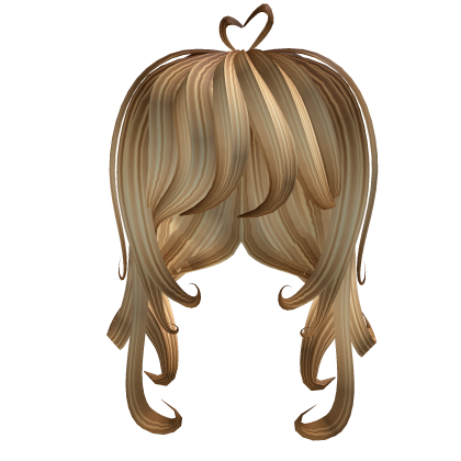 Curly Heart Hair (Light Brown) Roblox item