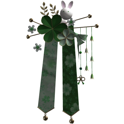 Green & Gold Sakura Japanese Flower Hairclip