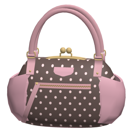 Cute Pink & Brown Polka Dot Handbag Shoulder Bag