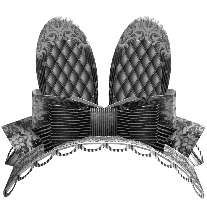 𑣲 sweet bunny lace bow headdress white