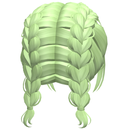 Cute Short Dutch Preppy Messy Braids in Green Roblox item