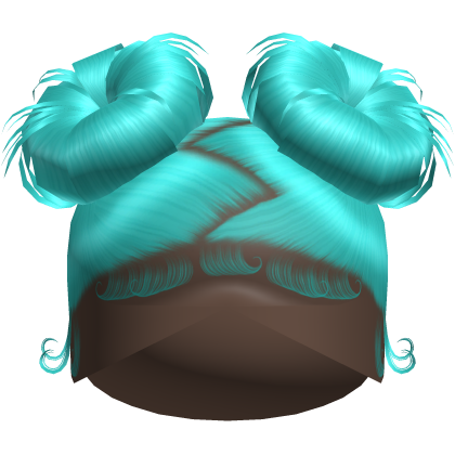 Doll Zig-Zag Part Double Buns (Teal)