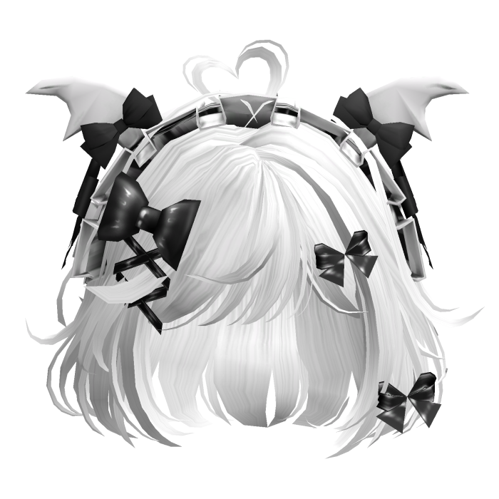 Goth Bob w/Maid Headband (White)
