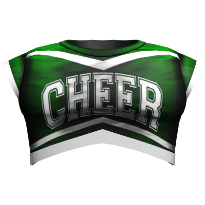 Preppy Varsity Cheer Crop Top (Green & White)