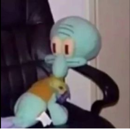 raid squidward on a chair