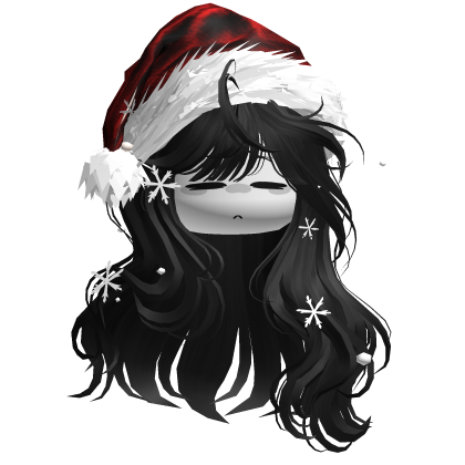 Christmas Hair w/Santa Hat (Black)