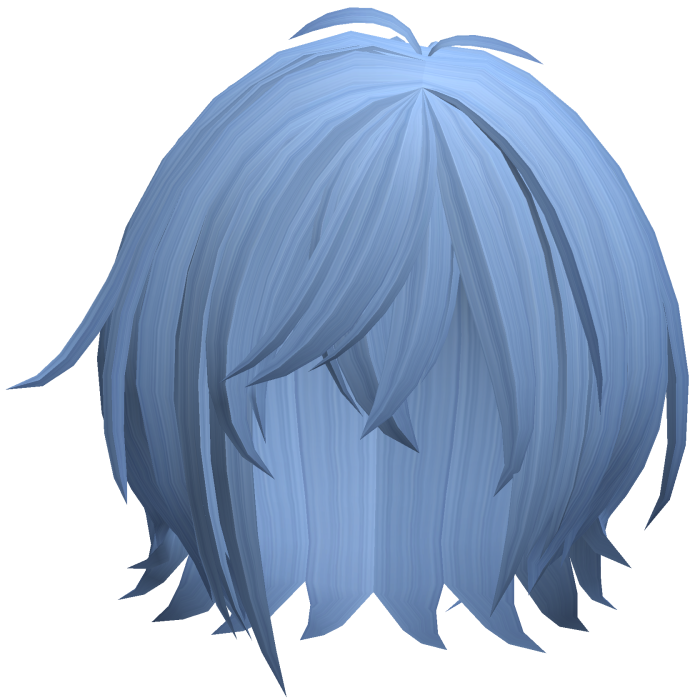 soft messy short hair in blue ombre