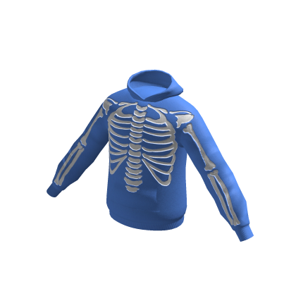 Skeleton with blue hoodie online