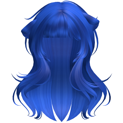 Blue Kawaii Wavy Shy Cat Girl Hair Roblox item