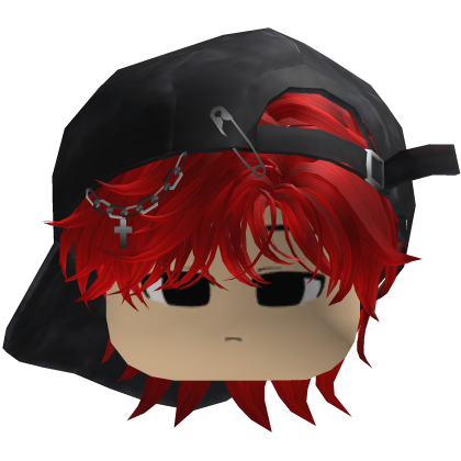 Garoto Y2k Fofo Hair Bagunçado Red com Chapéu Roblox item
