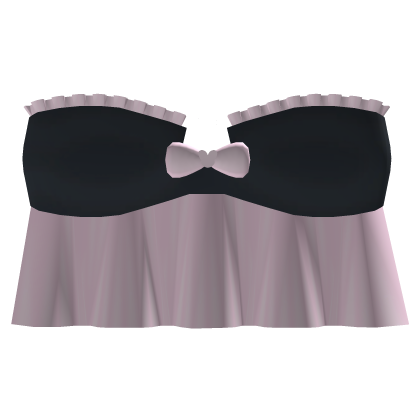 cute matching pink black bow top Roblox item