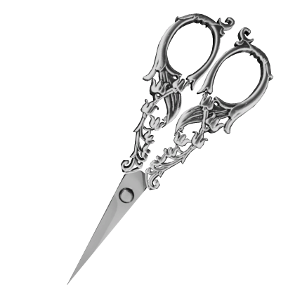 gothic piercing scissors head accessory — silver Roblox item