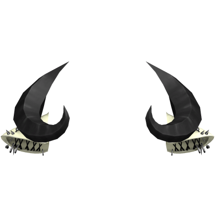Black Goth Goat Sheep Horns Yellow Pierced Ears Roblox item
