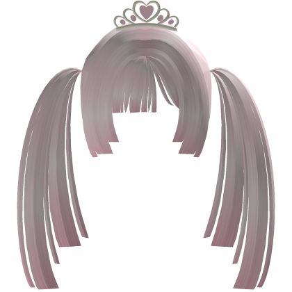 pink pigtails with tiara Roblox item