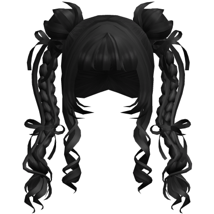 Black Girl Hair Pigtails with Ribbons