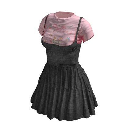 Haru's 1/1 Pinafore Mini Dress (Ribbon Tee) thumbnail