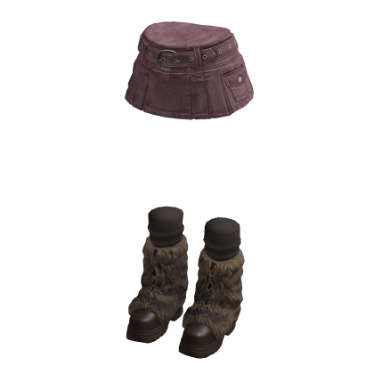 Mini Skirt with Studded Belt (Pink)