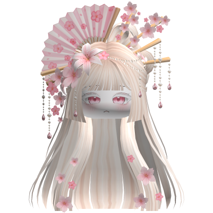 Mystical Hair w/ Sakura Headpiece (Beige) Roblox item