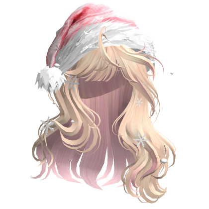Christmas Hair w/Santa Hat (Blonde)