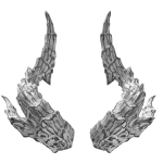 Light Silver Twisted Demon Horns