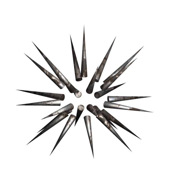 rusty spiky pin head