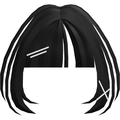 ✿ cute black hair bangs Roblox item