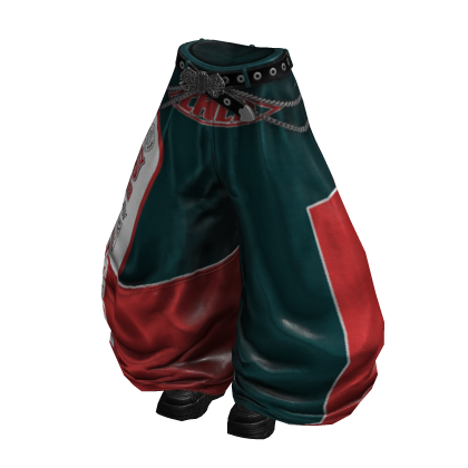 Y2K Racer Girl Pants (Black Teal)