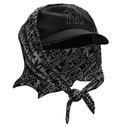 Vintage NY Cap w/ Chrome Bandana Headwrap