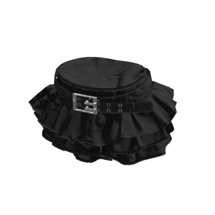💜 Lace Ruffle Mini Skirt_Black