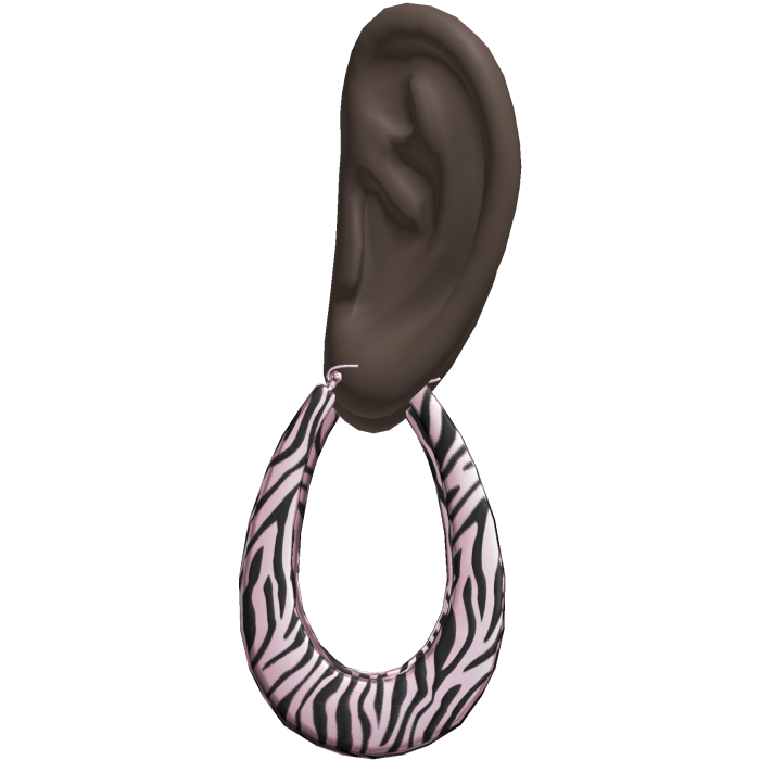 Pink Zebra 2000s Teardrop Earrings Ears