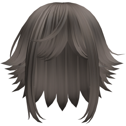 kawaii messy short hair with tufts in ash brown