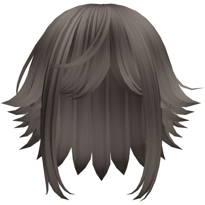 kawaii messy short hair with tufts in ash brown